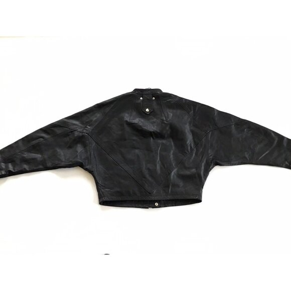 $698 Diesel Women’s Tauri Black Leather Oversized Jacket Size S - Picture 9 of 10